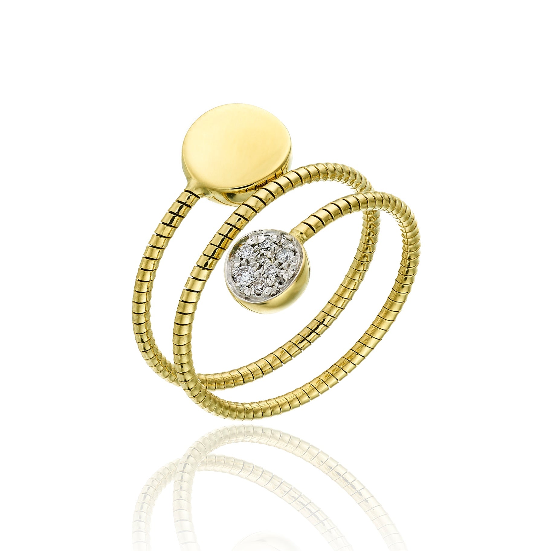 18K YG Armillas Glow Diamond & Polish Wrap Ring by Chimento Main image