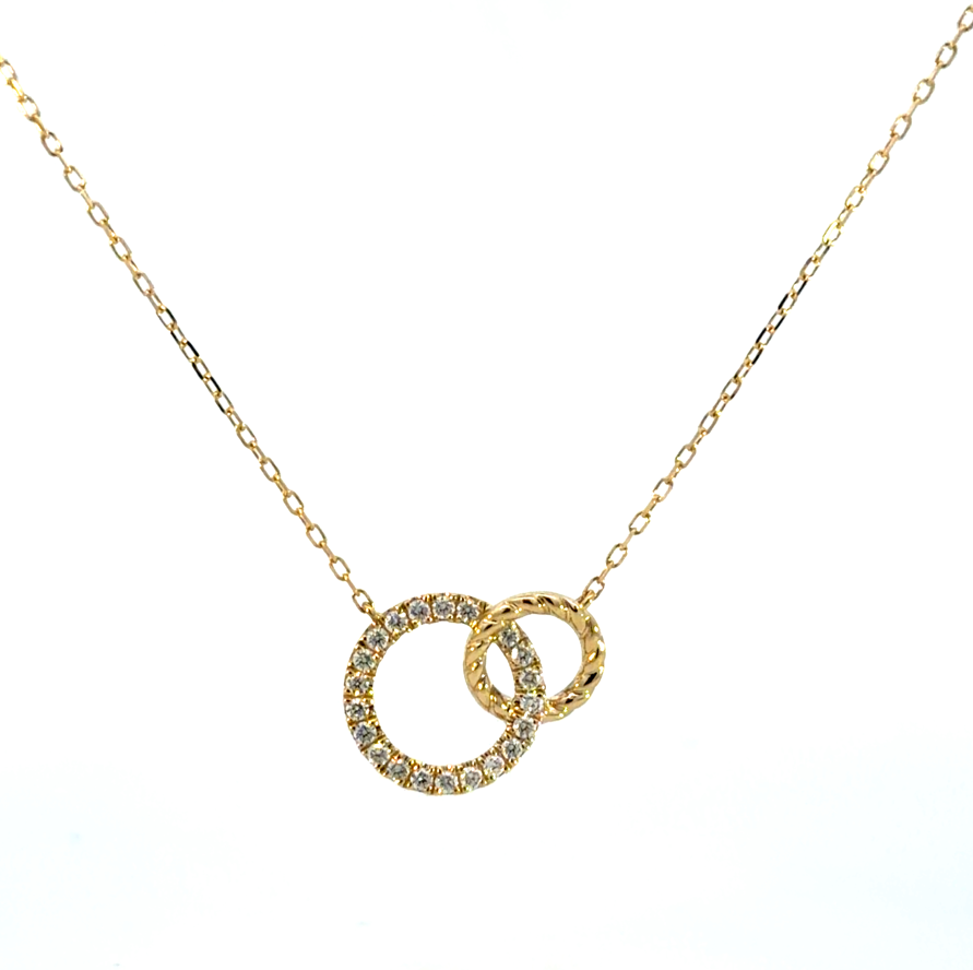 14K Yellow Gold Double Circle Necklace Main image