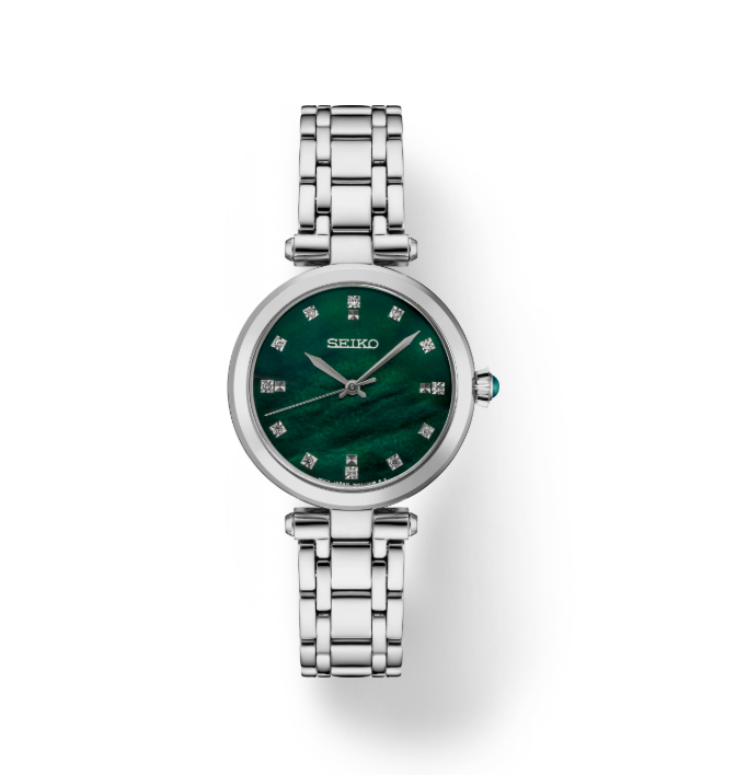 DIAMONDS SS QUARTZ GREEN DIAL MODEL NO. SRZ535