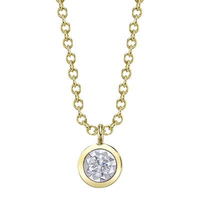 14K YG Diamond Bezel Stella Necklace by Shy Creation