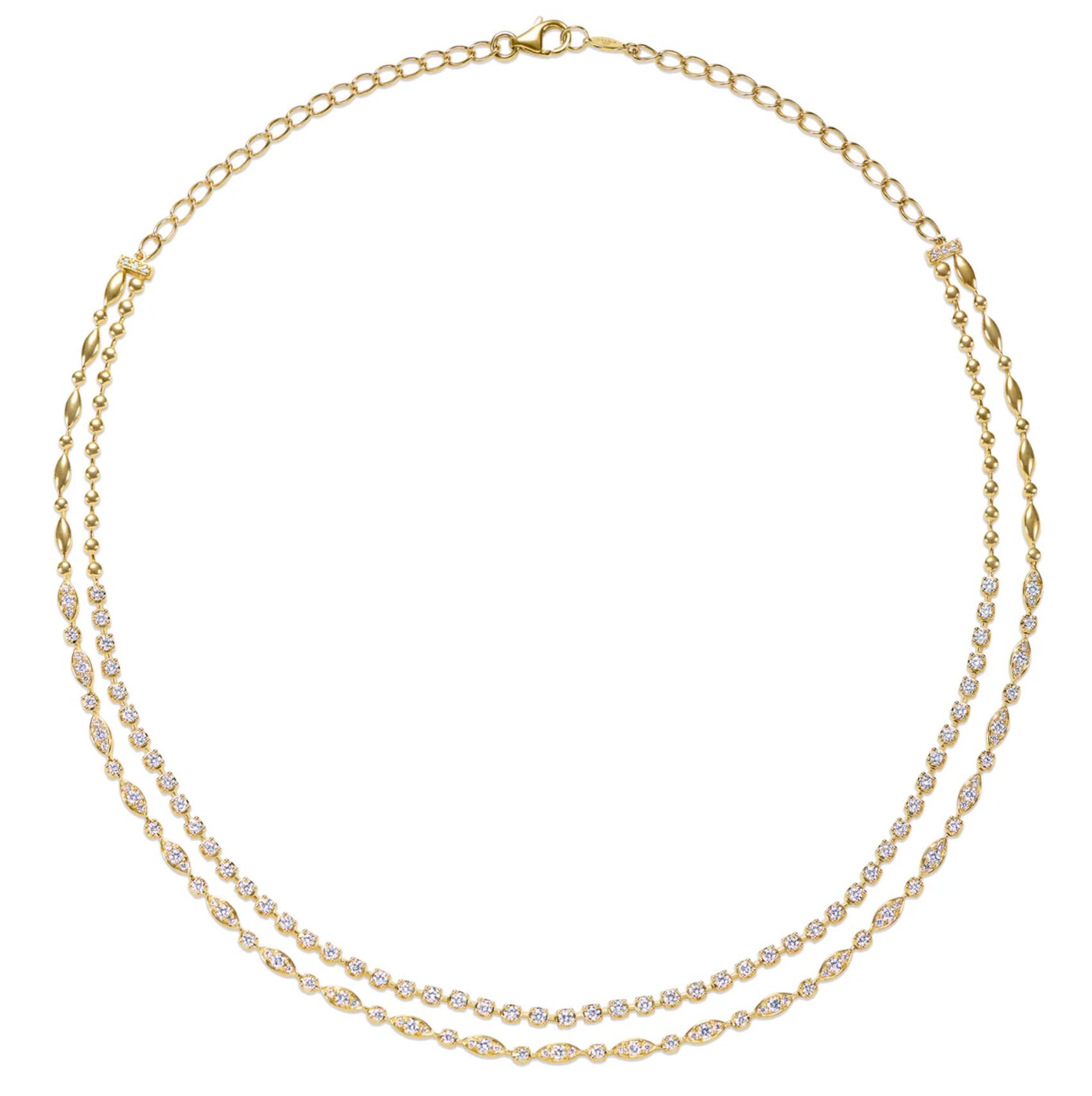 18K Yellow Gold Diamond Starry Night Double Line Necklace by KWIAT
