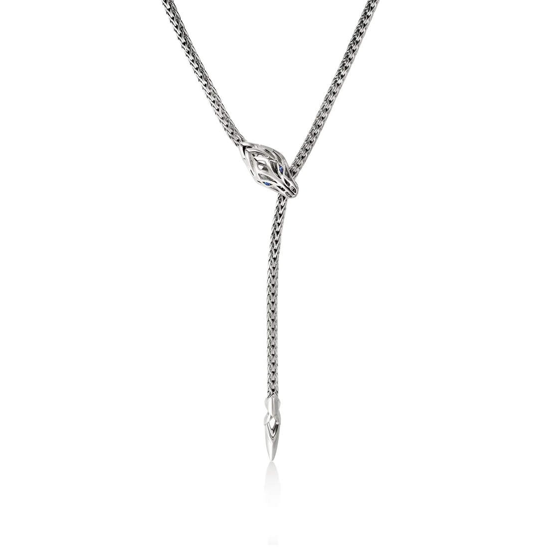 Sterling Silver Modern Naga Dragon Lariat with Blue Sapphire Eyes by John Hardy Main image
