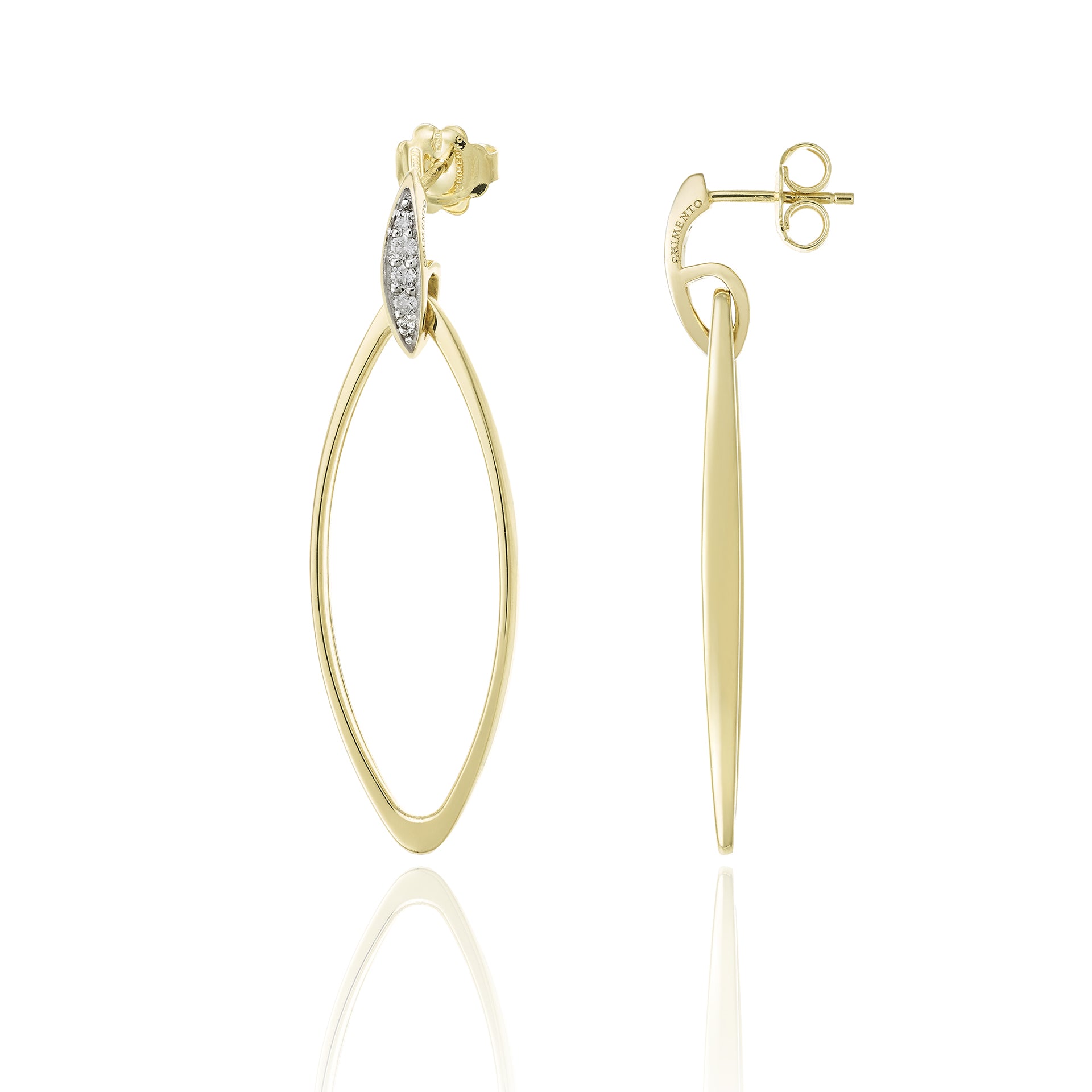 18K YG Link Sensi Open Diamond Shape Dangle Earrings by Chimento Main image