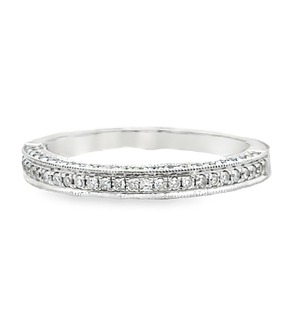 14K WG 1/3cttw Diamond Milgrain Band Main image
