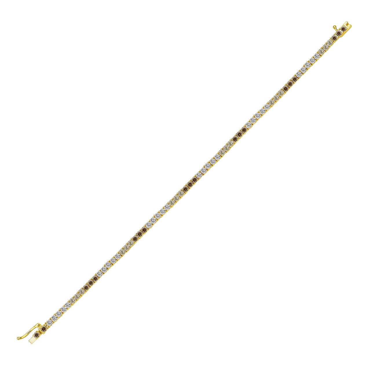 14K YG 1cttw Desert Diamond Line Tennis Bracelet