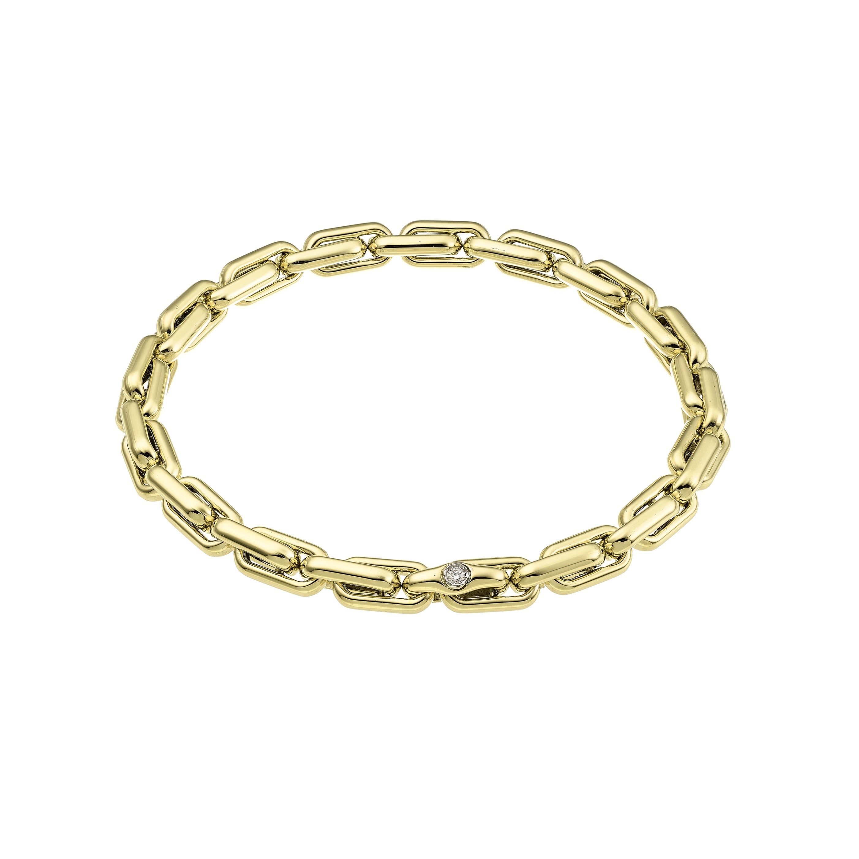 18K YG "X-Tend" Expandable Chain Mesh Bracelet w Diamond by Chimento