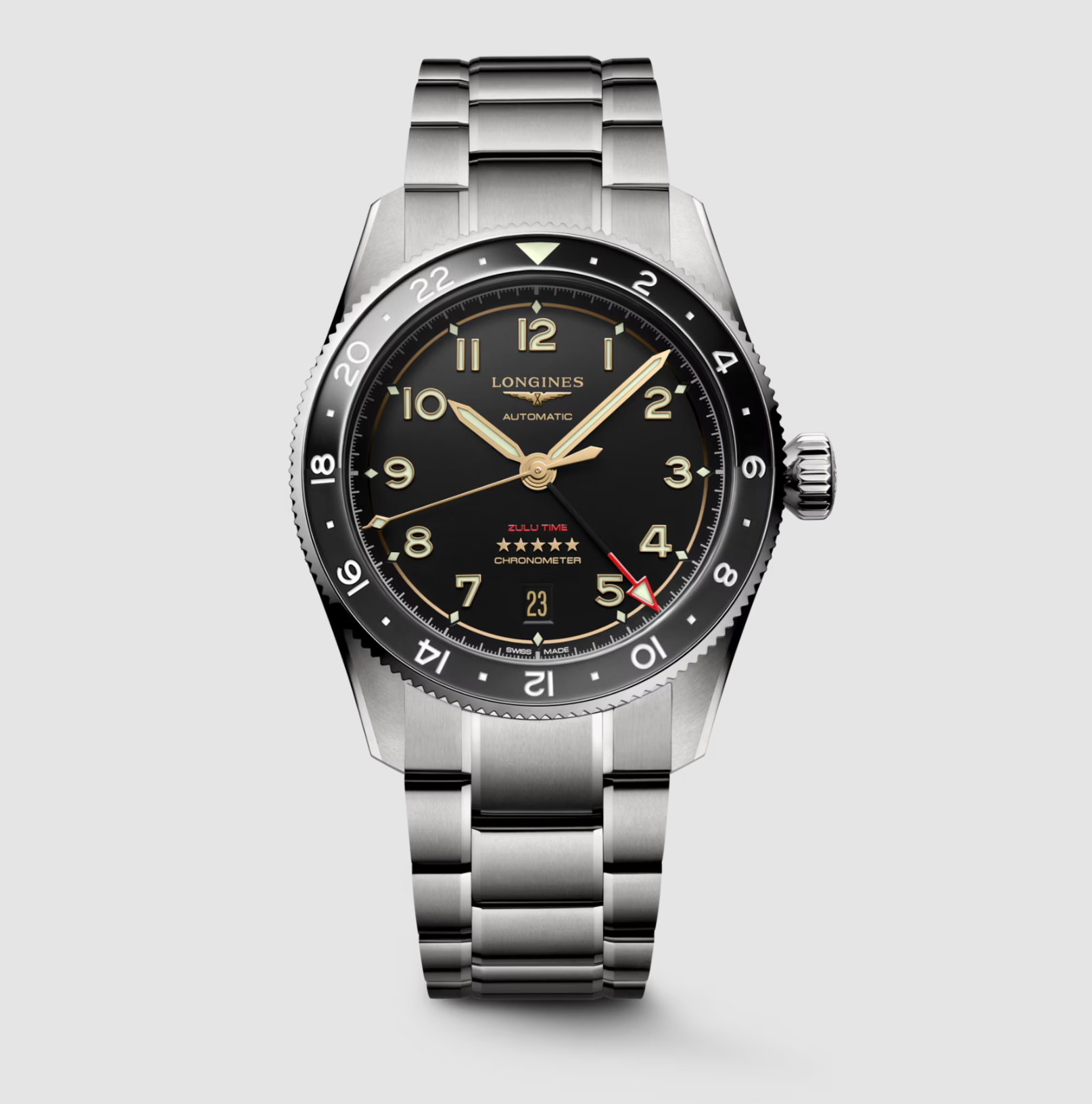 Longines Spirit Zulu Time GMT 39mm Watch with Anthracite Dial Main image