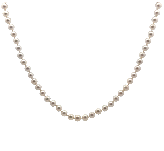 Sterling Silver 5.5x6mm Freshwater Pearl Strand Necklace