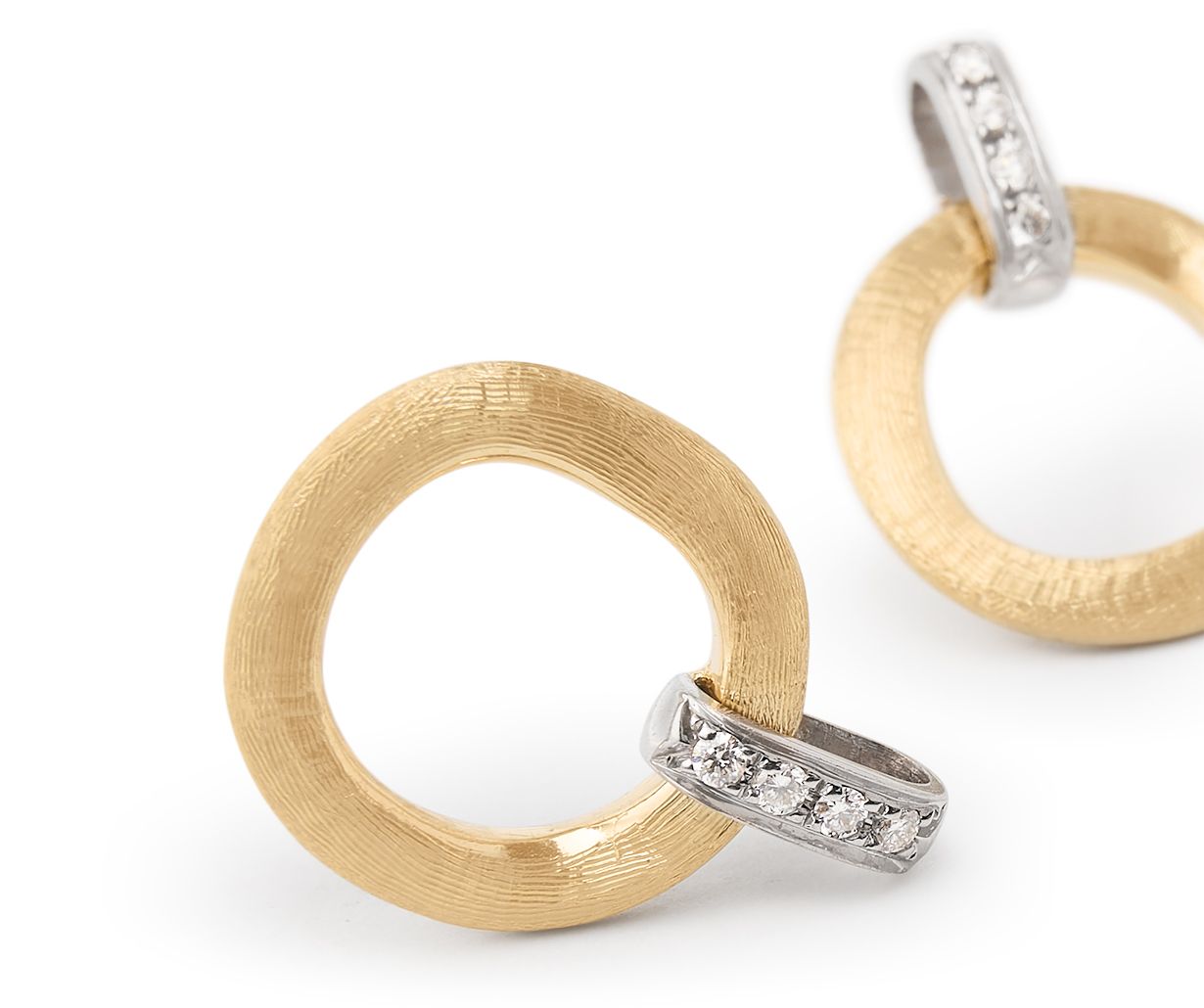 18K YG Jaipur Gold Drop Earring with Diamonds by Marco Bicego