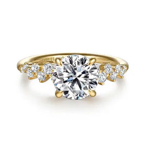 14K YG .47cttw Dia Zig-Zag Semi-Mount by Gabriel NY