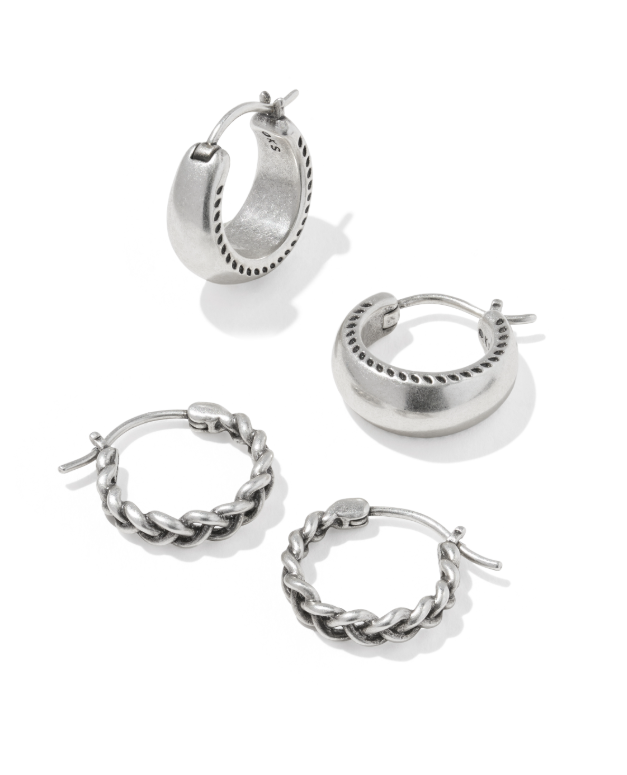 Rhodium Plated Gabriella Huggie Set by Kendra Scott Main image