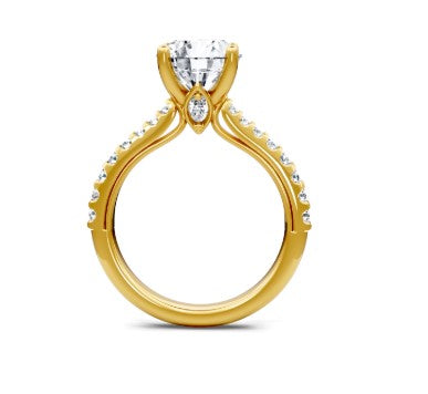 14K YG Round Diamond Surprise Marquise Semi-Mount by Imagine Bridal Secondary image
