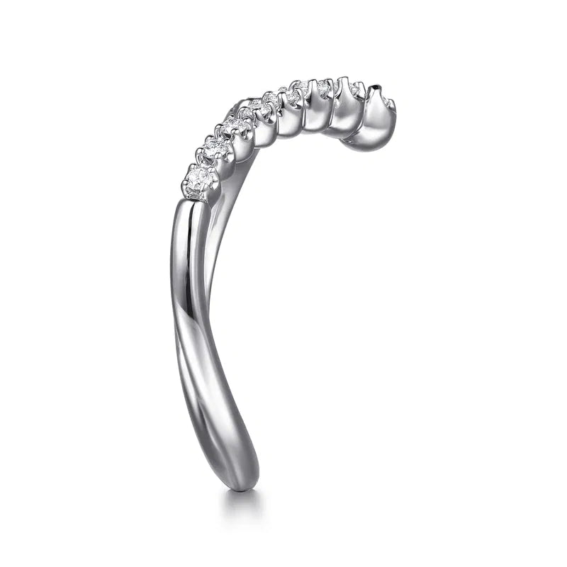 14K WG Diamond Bypass Ring by Gabriel NY