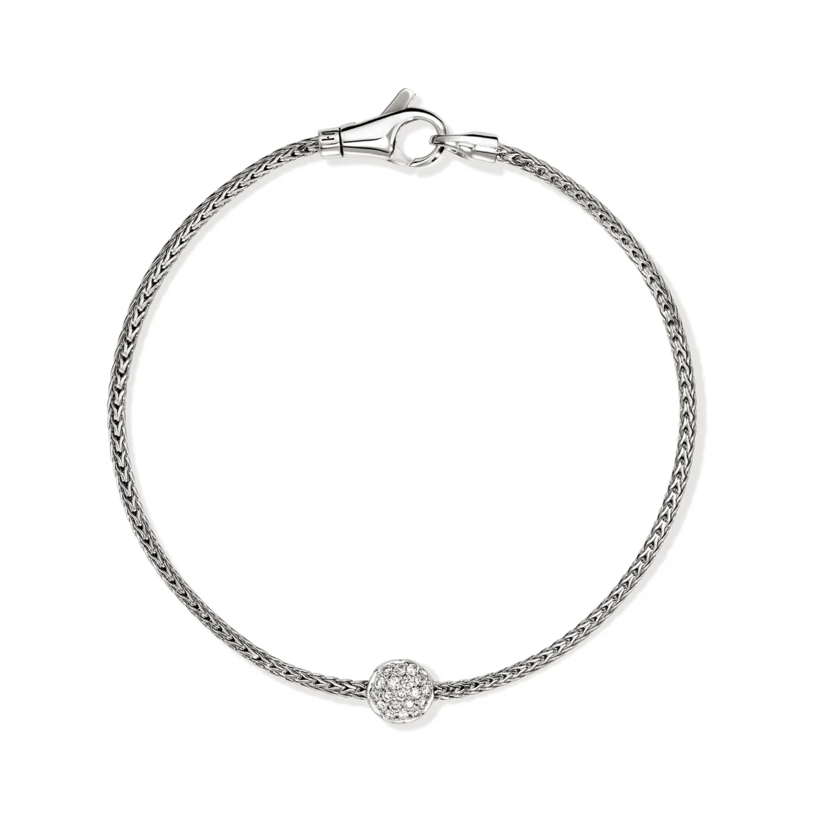 Sterling Silver & Diamond Pave Station Essentials Bracelet by John Hardy Main image
