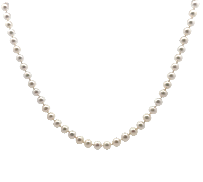 Sterling Silver 6x6.5mm Freshwater Pearl Strand Necklace