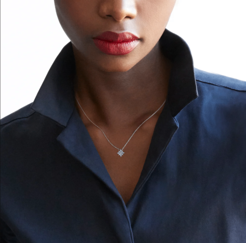 18K White Gold Petite Diamond Star Pendant Necklace by KWIAT