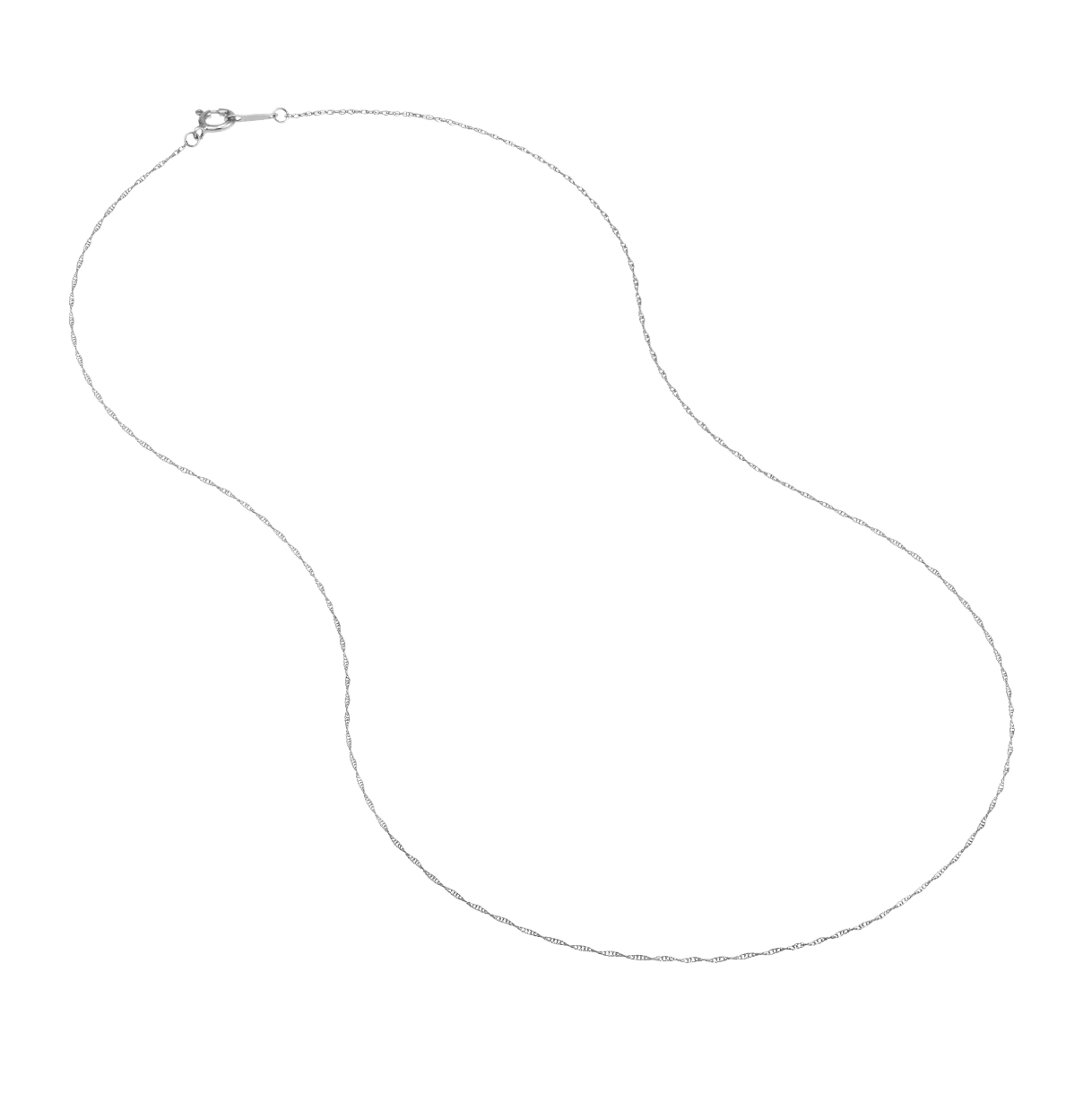 10K White Gold .80mm Pendant Rope Chain, 18" Main image