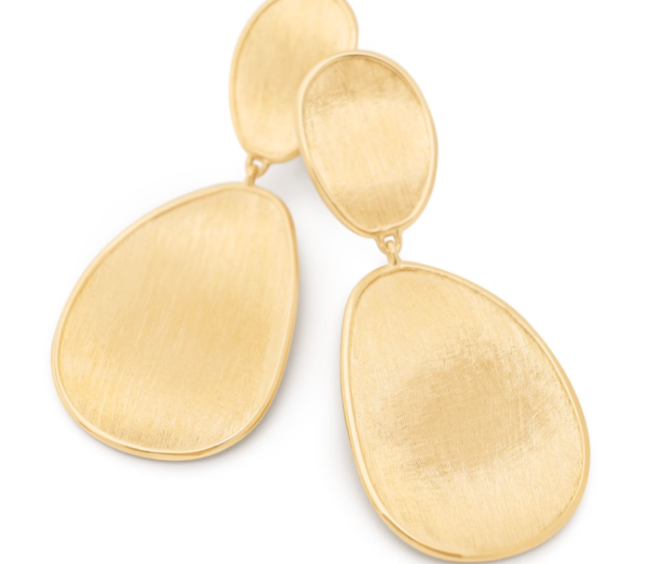 18K Yellow Gold Lunaria Small Double Drop Earrings by Marco Bicego