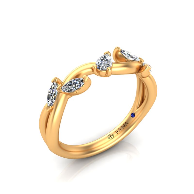 14K YG Diamond Vine Wedding Band by Fana Main image