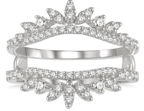 14K WG Diamond Crown Accent Insert Ring Main image