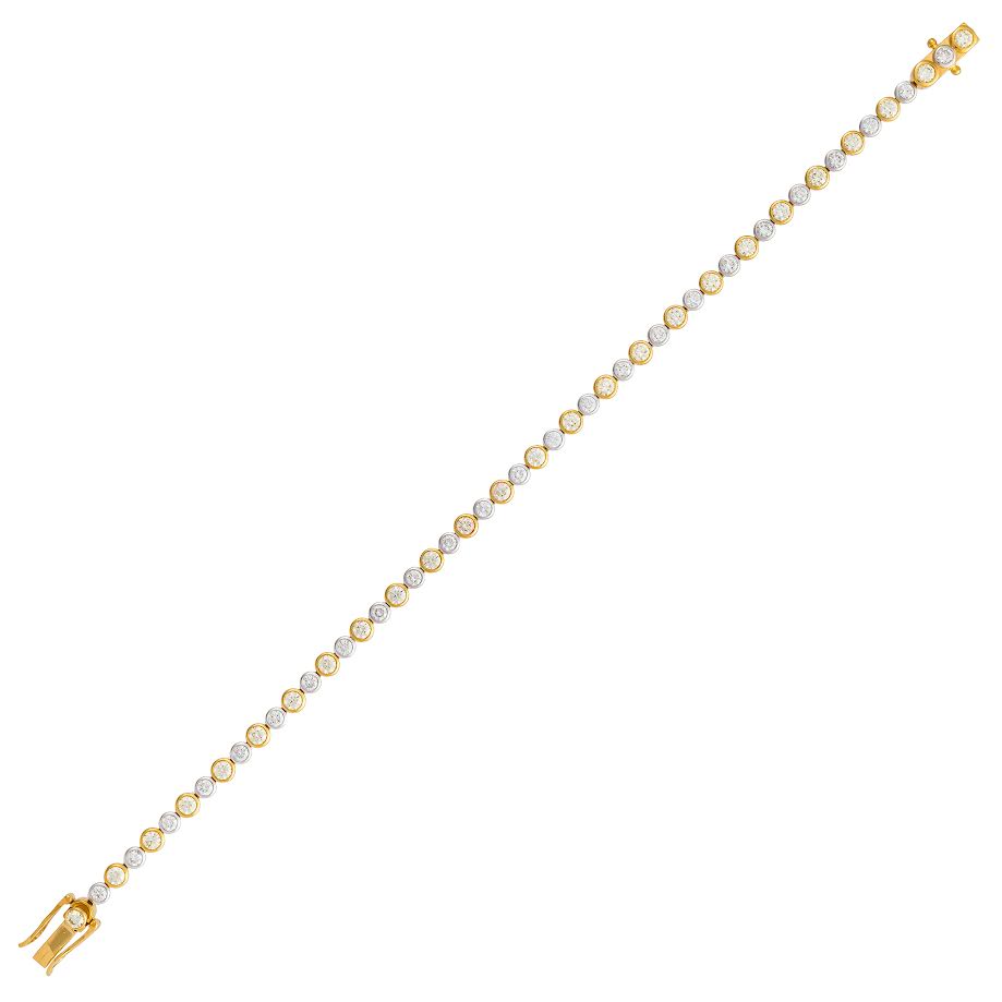 18K W/YG Bezel Set Diamond & Yellow Diamond Tennis Bracelet