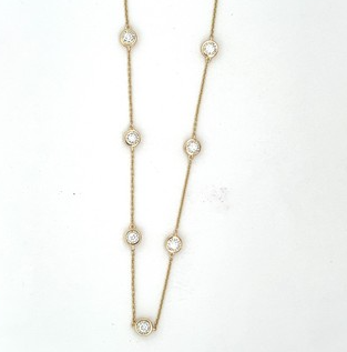 14K Yellow Gold 1 1/4cttw Diamonds by the Inch Necklace, 24"