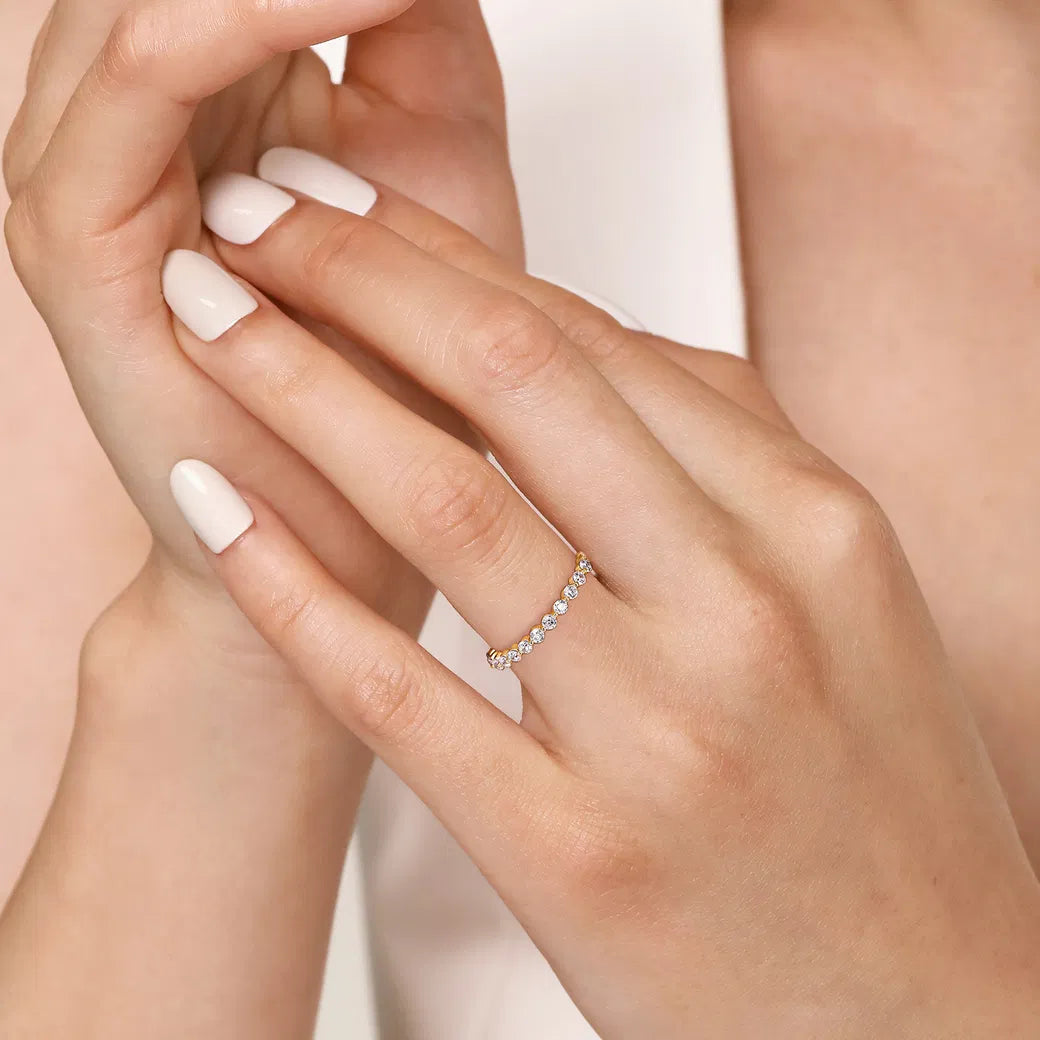 14K YG "Devinne" Single Prong 1/2cttw Diamond Anniversary Band by Gabriel NY