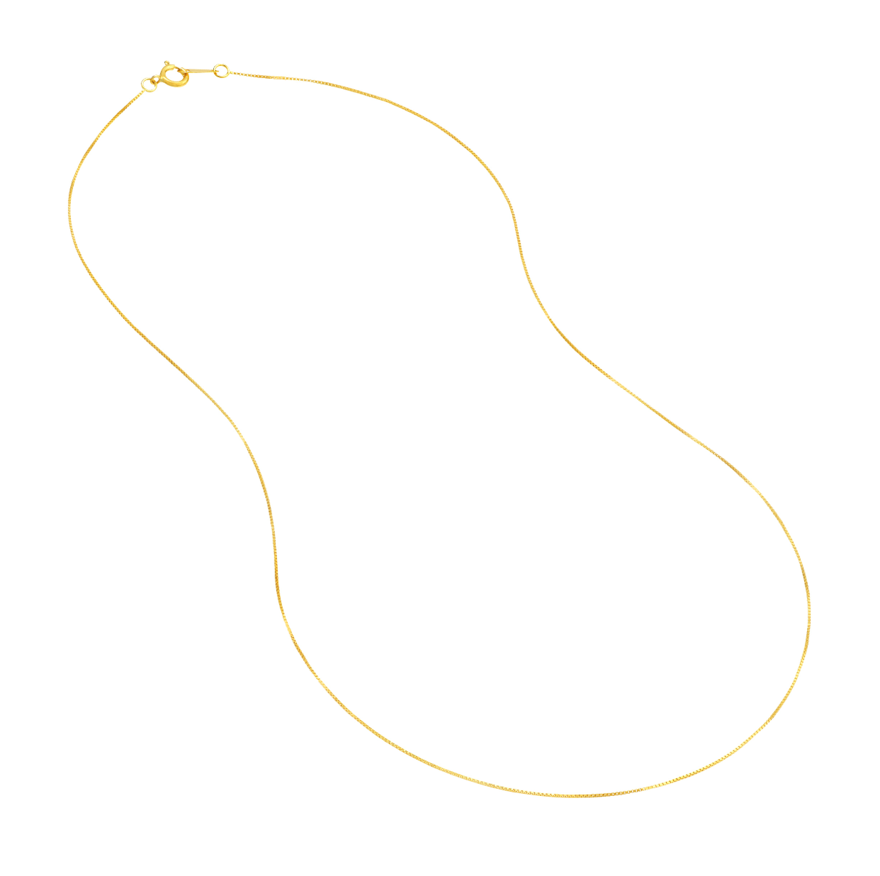 14K YG .55mm Box Chain with Spring Ring, 18" Main image