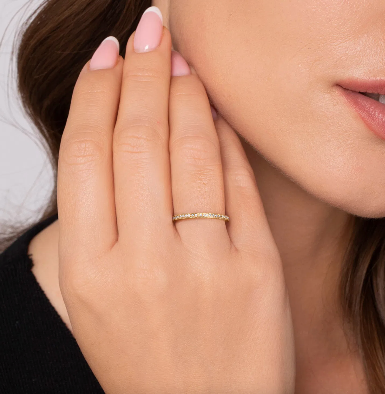 14K YG Pave Diamond Stackable Band by Gabriel NY