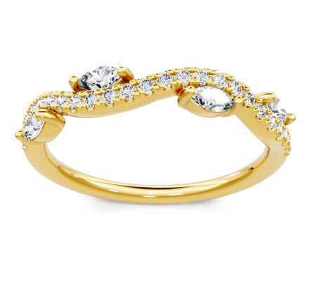 14K YG Diamond Marquise Vine Wedding Band by Imagine Bridal Main image