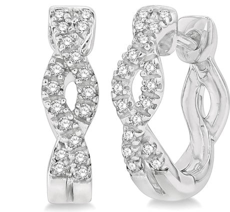 10K WG 1/6cttw Swirl Huggie Earrings Main image