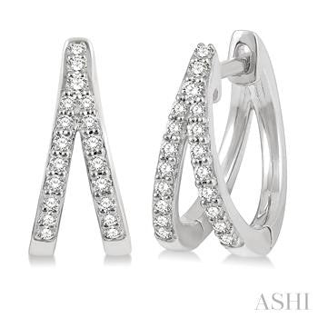 10K WG 1/5CTTW SPLIT HUGGIE EARRINGS