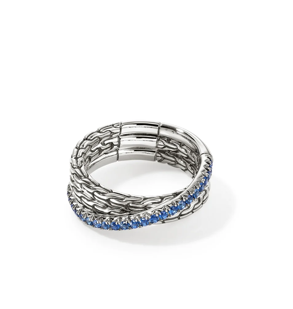 Sterling Silver Essential Blue Sapphire Crossover Ring by John Hardy Main image