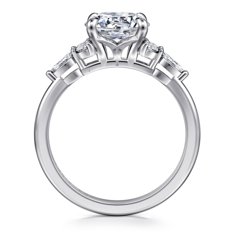 14K White Gold "Avah" Round Diamond Cluster Semi-Mount by Gabriel NY Secondary image