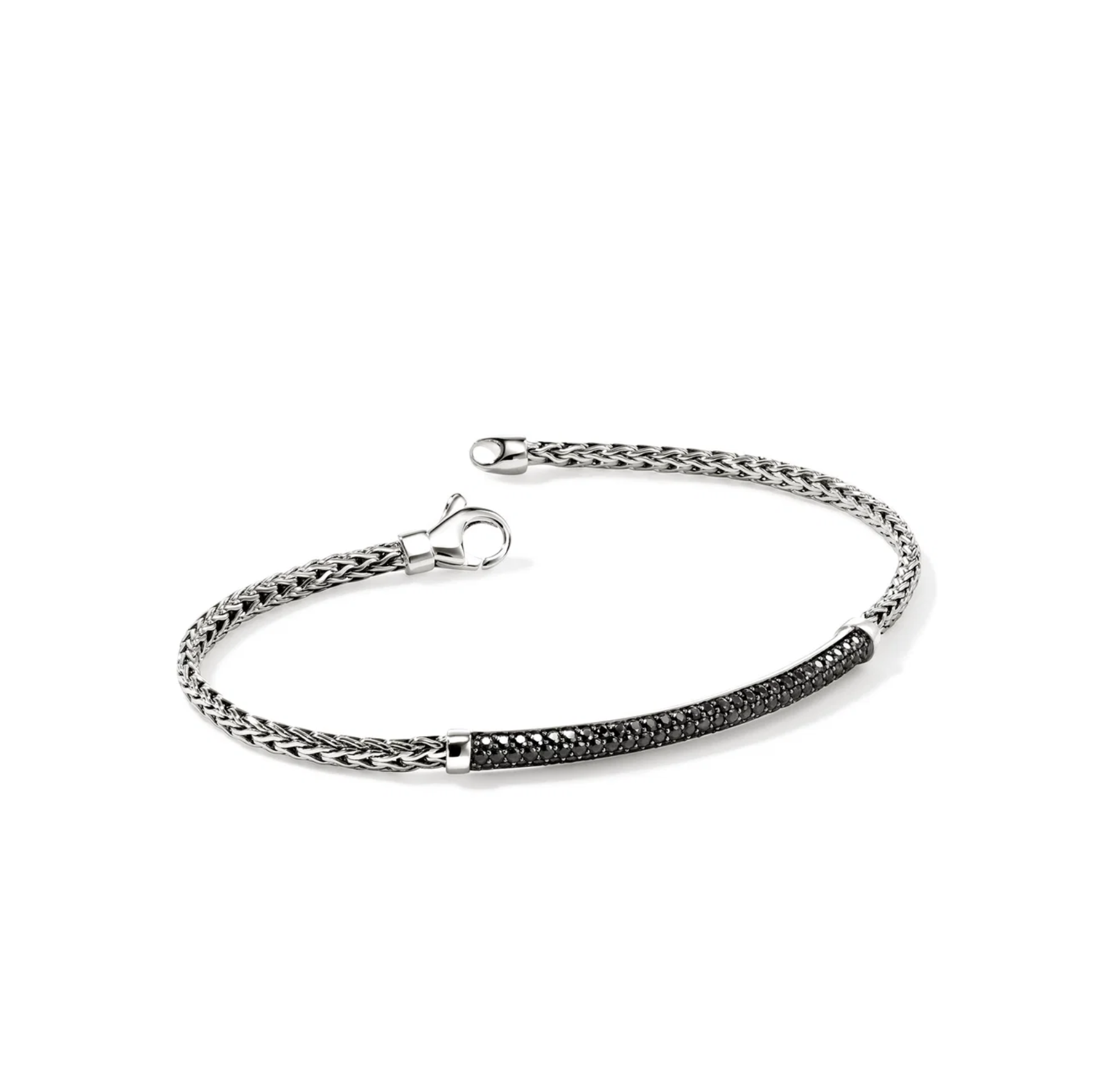 Sterling Silver & Black Sapphire Essentials Bar Bracelet by John Hardy