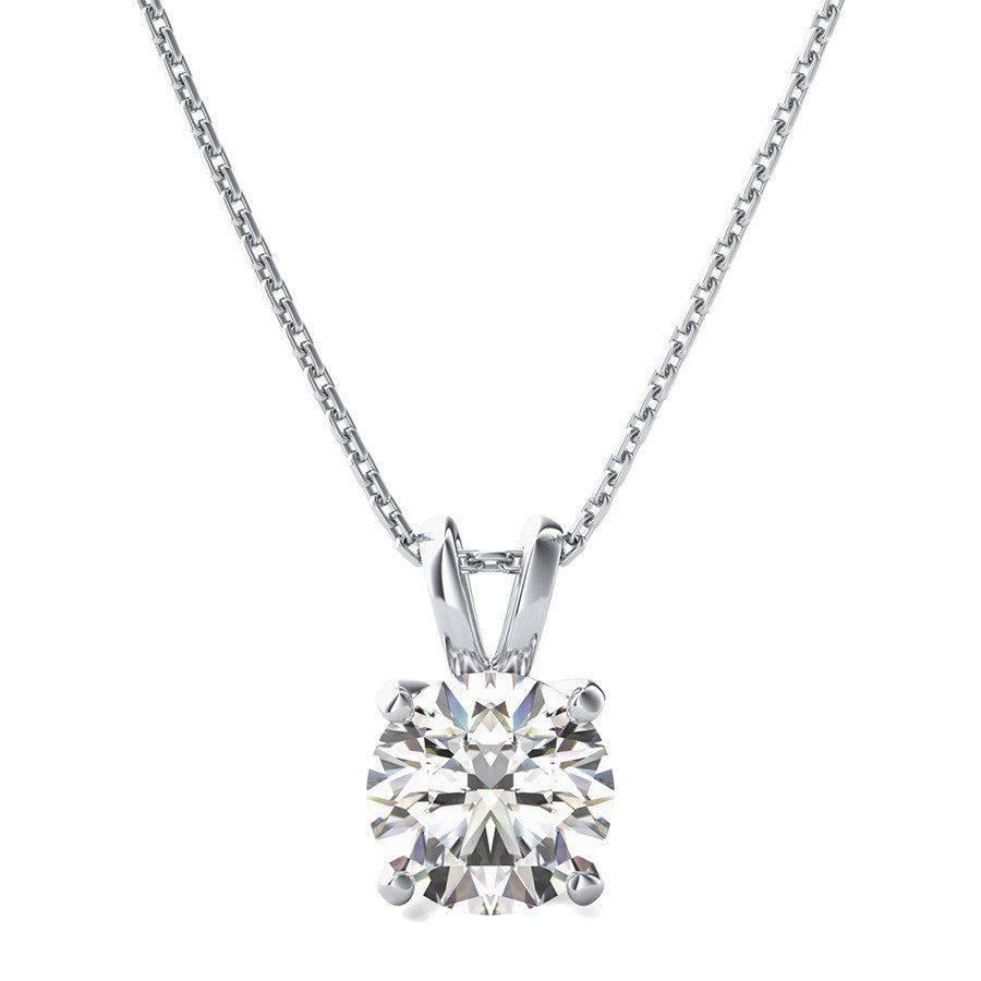 14K WG 1CT Diamond Solitaire Pendant