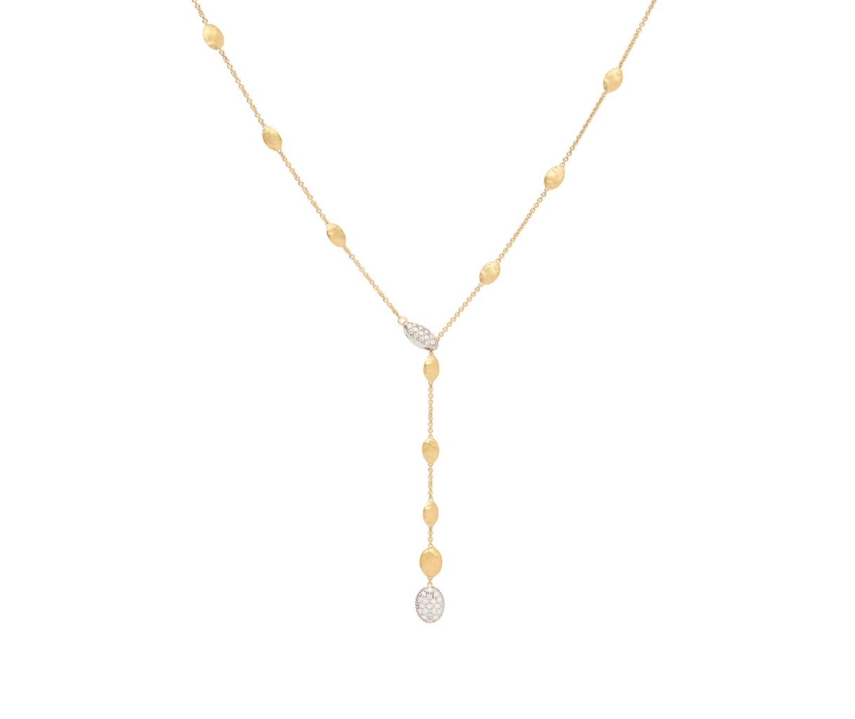 18K YG Siviglia Lariat Necklace with Diamond Accents by Marco Bicego