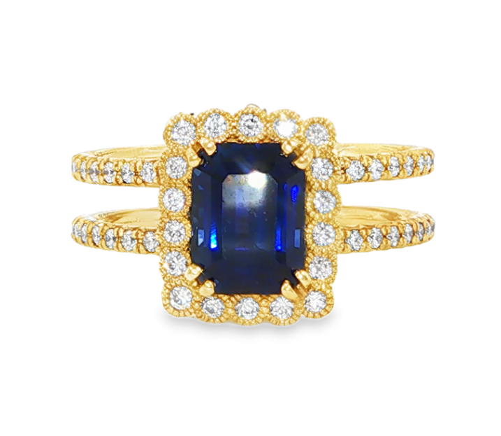 18K Yellow Gold Emily Ann Blue Sapphire Ring by Erica Courtney Main image