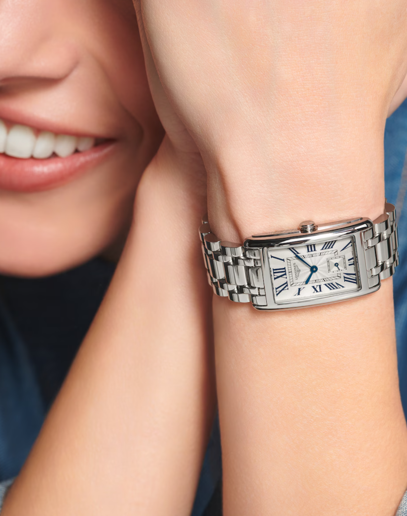 Longines DolceVita 23mm Rectangular Silver Flinqué Ladies Watch