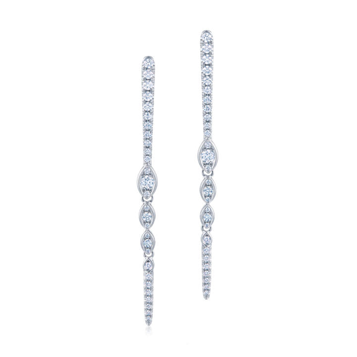 18K White Gold Vine Drop Diamond Earrings by KWIAT Main image