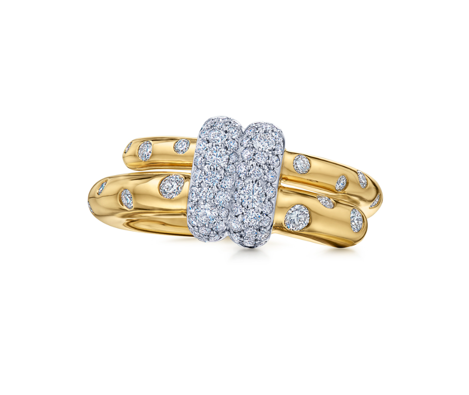 18K Two-Tone Cobblestone Buckle Diamond Ring by KWIAT Main image