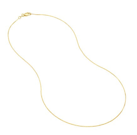 14K YG 18" BOX .55MM LOBSTER CLAW