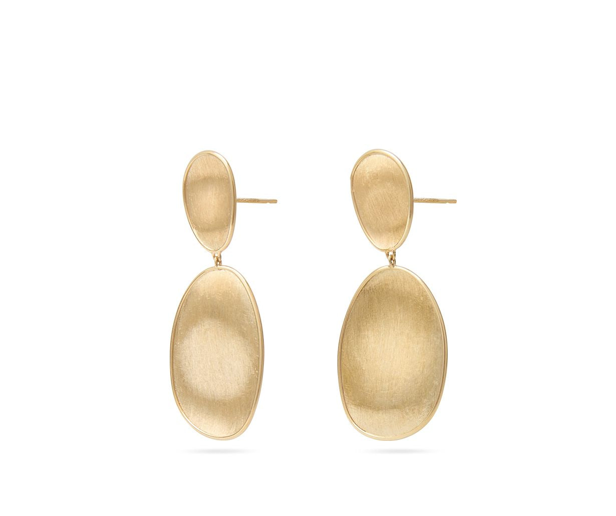 18K YG Lunaria Double Drop Earrings by Marco Bicego