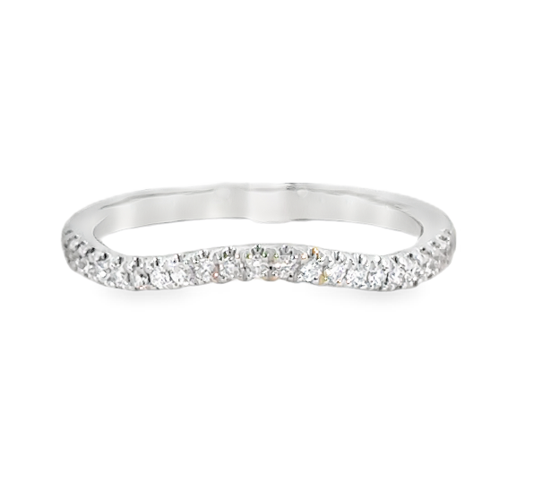 14K WG Petite Diamond Contour Curved Band Secondary image