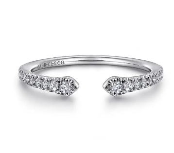 14K White Gold Open Diamond Stackable Ladies Ring by Gabriel Main image