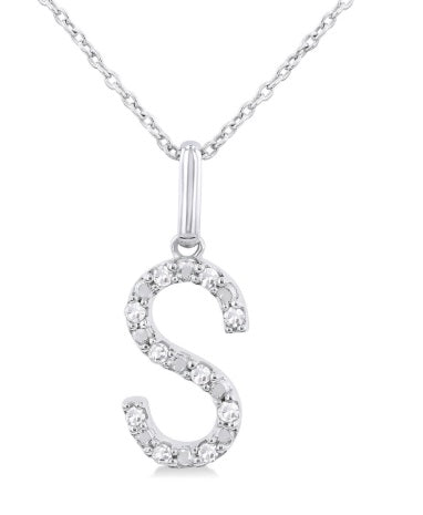 SS .07cttw Dia Block Letter S Pendant Main image