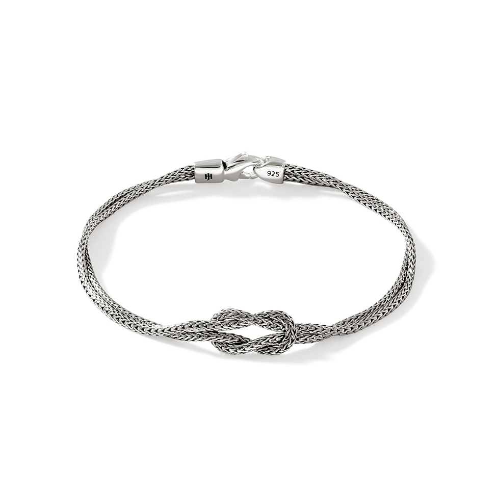 Sterling Silver Love Knot 3.6mm Double Row Bracelet by John Hardy