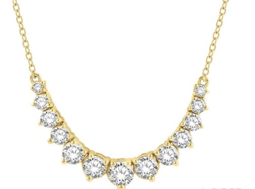 14K YG 1cttw Diamond Graduated Smile Necklace Main image