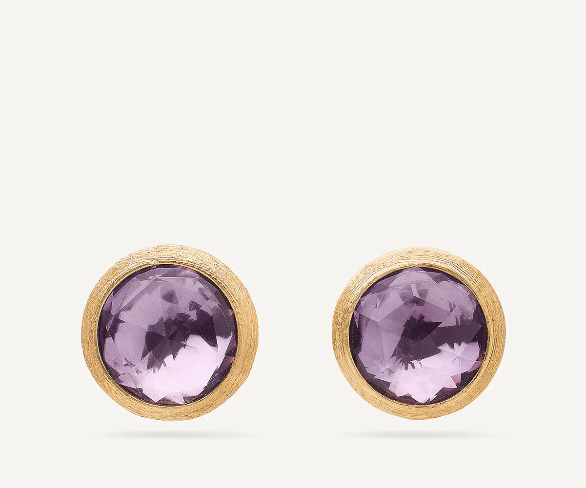 18K Yellow Gold Jaipur Bezel Set Amethyst Studs by Marco Bicego Main image