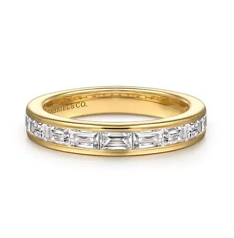 14K YG Diamond Channel Baguette Band by Gabriel NY Main image